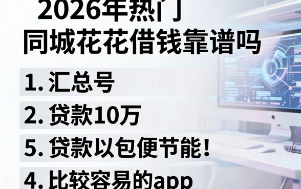 2026年热门同城花花借钱靠谱吗,汇总5个贷款10万比较容易的app
