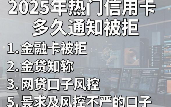 2025年热门信用卡多久通知被拒,概括5个网贷口子风控不严的口子
