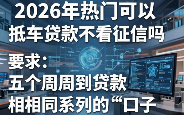 2026年热门可以抵车贷款不看征信吗，概括五个周周到贷款相同系列的口子