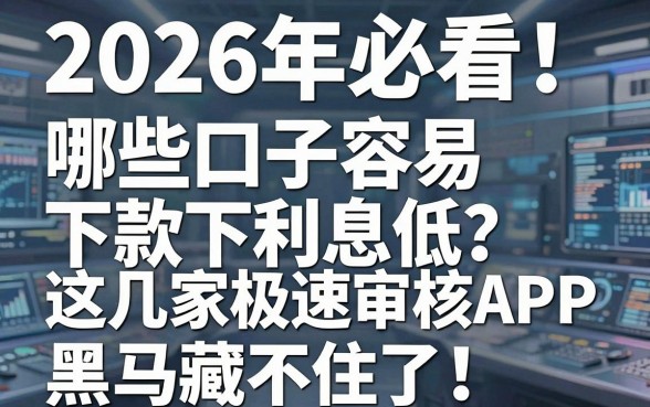 2026年必看！哪些口子容易下款利息低？这几家极速审核APP黑马藏不住了！