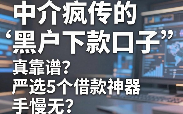中介疯传的“黑户下款口子”真靠谱？严选5个借款神器，手慢无！