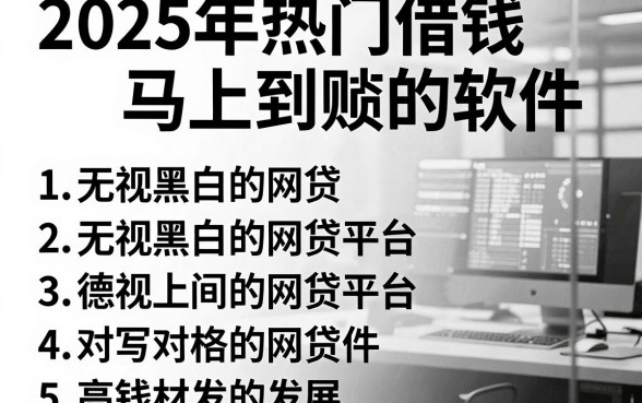 2025年热门借钱马上到账的软件，整理五个无视黑白的网贷平台
