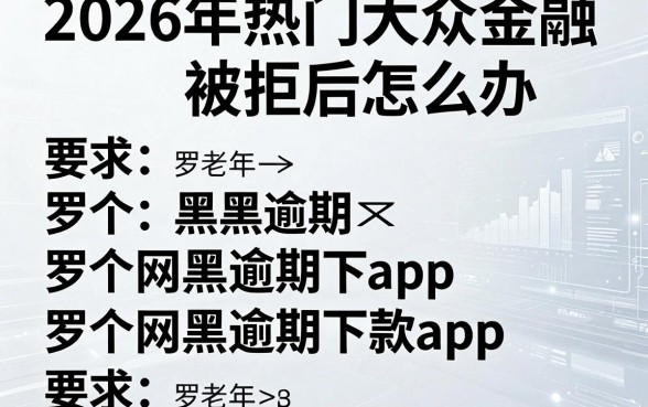 2026年热门大众金融被拒后怎么办，罗列五个网黑逾期下款app