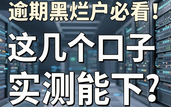 逾期黑烂户必看！这几个口子实测能下，实用到爆