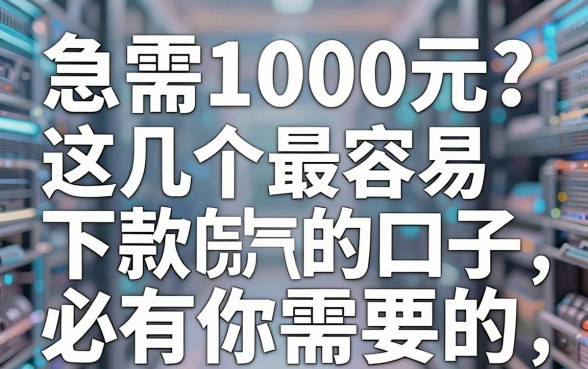 急需1000元？这几个最容易下款的口子，必有你需要的！