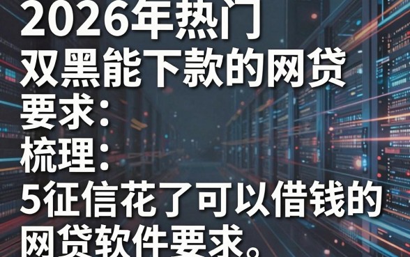 2026年热门双黑能下款的网贷，梳理5个征信花了可以借钱的网贷软件