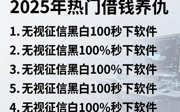2025年热门借钱养仇,罗列五个无视征信黑白100%秒下软件