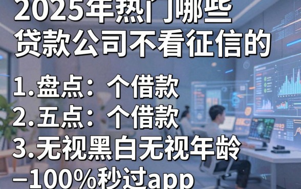 2025年热门哪些贷款公司不看征信的，盘点五个借款无视黑白无视年龄100%秒过app