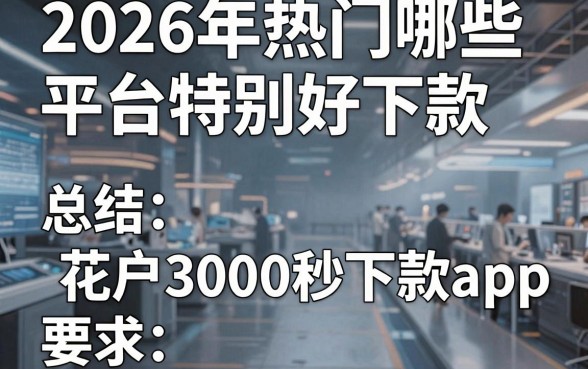 2026年热门哪些平台特别好下款，总结五个花户3000秒下款app