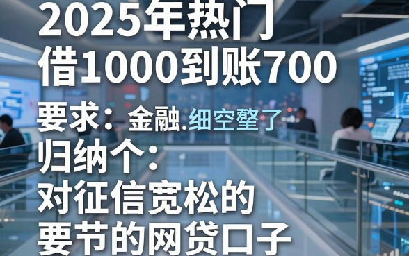 2025年热门借1000到账700，归纳五个对征信宽松的网贷口子