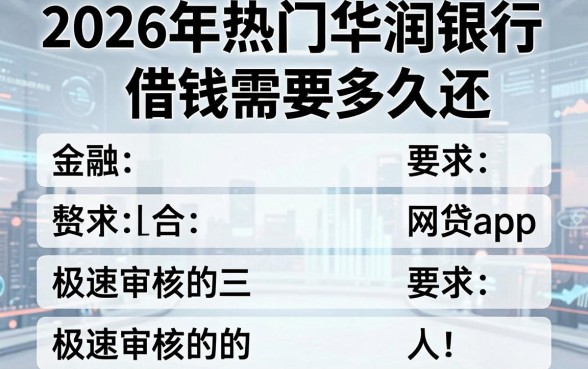 2026年热门华润银行借钱需要多久还，整合五个极速审核的网贷app