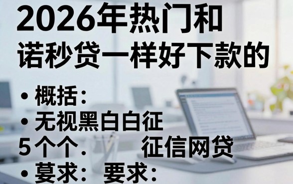 2026年热门和诺秒贷一样好下款的,概括5个无视黑白征信的网贷