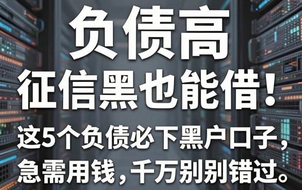 负债高、征信黑也能借！这5个负债必下黑户口子，急需用钱千万别错过