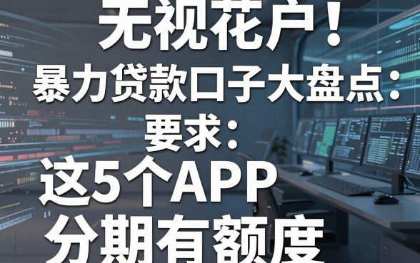 无视花户!暴力贷款口子大盘点:这5个APP分期有额度