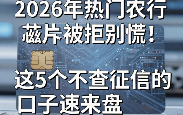 2026年热门农行芯片磁卡被拒别慌!这5个不查征信的口子速来盘