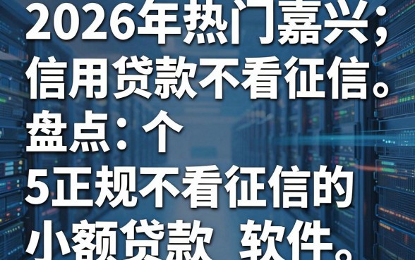 2026年热门嘉兴信用贷款不看征信,盘点5个正规不看征信的小额贷款软件