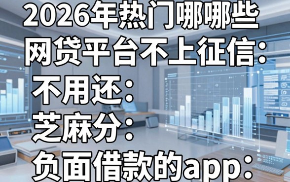 2026年热门哪些网贷平台不用还不上征信,概括五个芝麻分负面借款的app