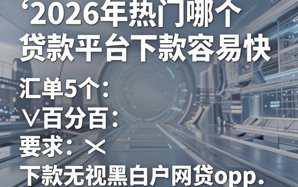 2026年热门哪个贷款平台下款容易快,汇总5个百分百下款无视黑白户网贷app
