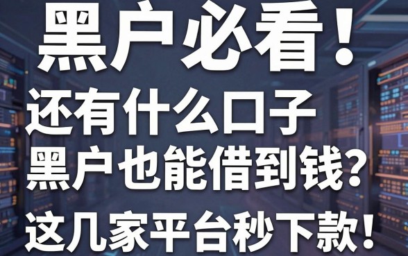 黑户必看!还有什么口子黑户也能借到钱?这几家平台秒下款!
