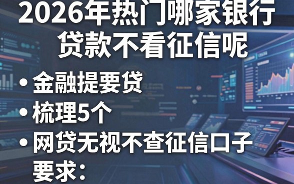 2026年热门哪家银行贷款不看征信呢，梳理5个网贷无视不查征信口子