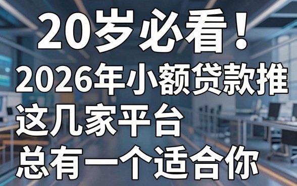 20岁必看!2026年小额贷款推荐,这几家平台总有一个适合你
