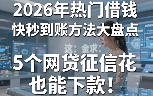 2026年热门借钱快秒到账方法大盘点，这5个网贷征信花也能下款！