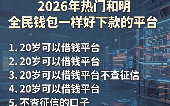 2026年热门和全民钱包一样好下款的平台,罗列五个20岁可以借钱平台不查征信的口子