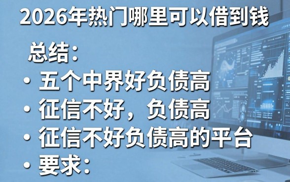 2026年热门哪里可以借到钱,总结五个征信不好负债高的平台