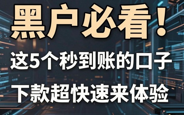 黑户必看！这5个秒到账的口子，下款超快速来体验