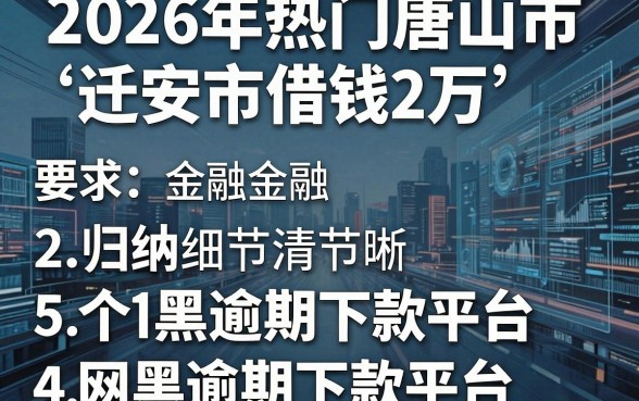 2026年热门唐山市迁安市借钱2万,归纳5个网黑逾期下款平台