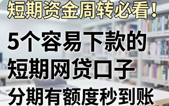 短期资金周转必看！5个容易下款的短期网贷口子，分期有额度秒到账