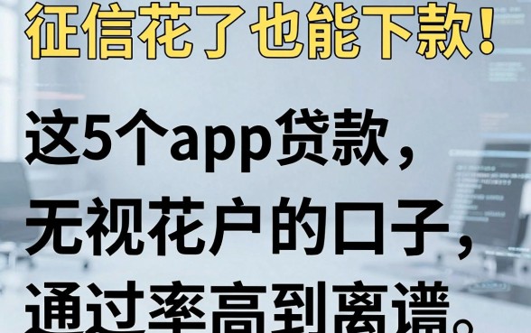 征信花了也能下款！这5个app贷款无视花户的口子，通过率高到离谱