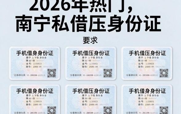 2026年热门南宁私借压身份证，分享五个手机身份证秒借现金的平台