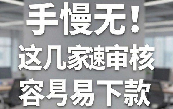 手慢无!这几家极速审核的APP,堪称最容易下款的贷款口子