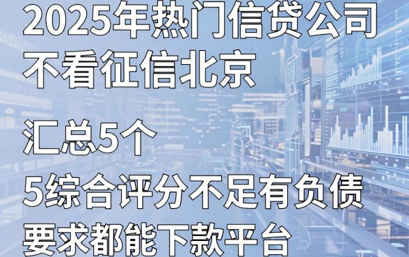 2025年热门信贷公司不看征信北京,汇总5个综合评分不足有负债都能下款平台