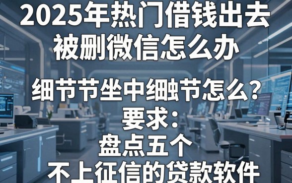 2025年热门借钱出去被删微信怎么办,盘点五个不上征信的贷款软件
