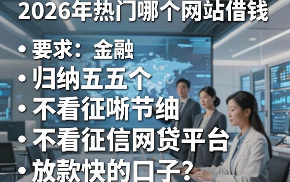2026年热门哪个网站借钱,归纳五个不看征信网贷平台放款快的口子