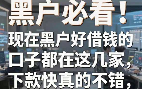 黑户必看！现在黑户好借钱的口子都在这几家，下款快真的不错