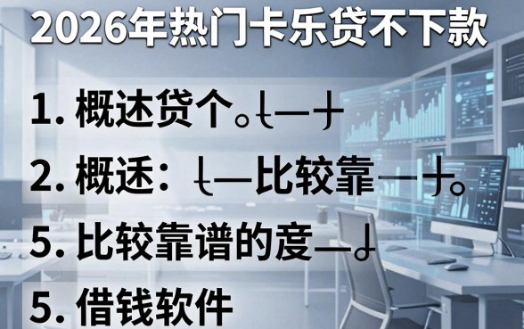 2026年热门卡乐贷不下款,概括5个比较靠谱的借钱软件