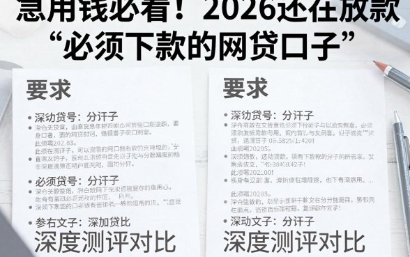 急用钱必看!2026还在放款的“必须下款的网贷口子”深度测评对比