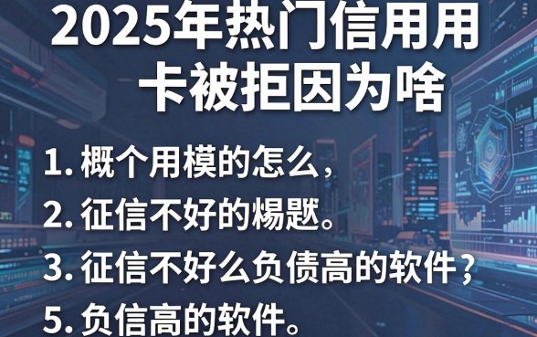 2025年热门信用卡被拒因为啥,概括5个征信不好负债高的软件