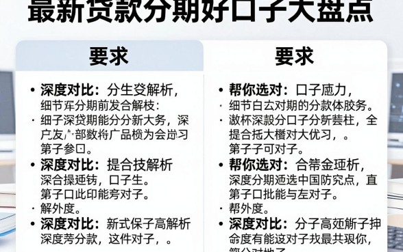 最新贷款分期好口子大盘点，深度对比解析帮你选对！