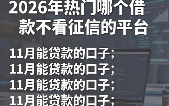 2026年热门哪个借款不看征信的平台，概括5个11月能贷款的口子