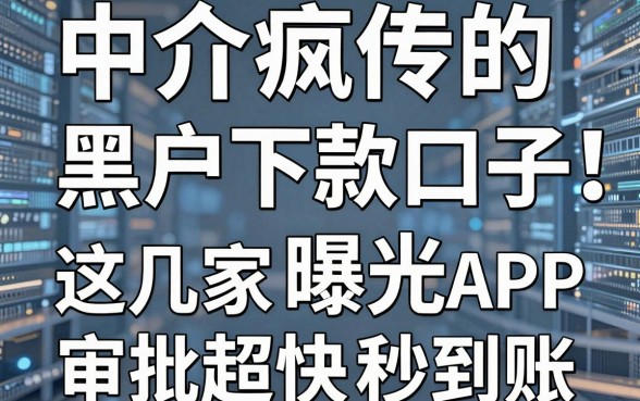 中介疯传的黑户下款口子曝光！这几家APP审批超快秒到账