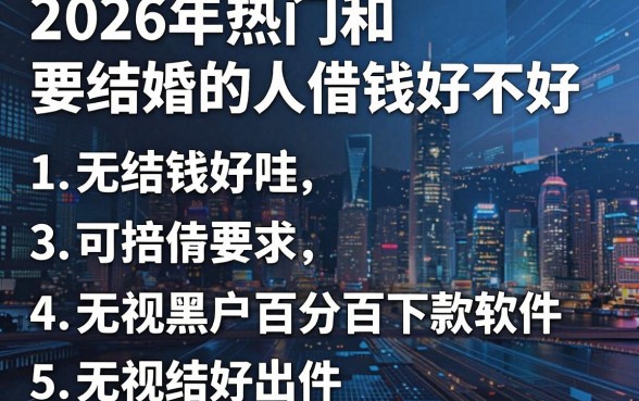 2026年热门和要结婚的人借钱好不好,汇总五个无视黑户百分百下款软件