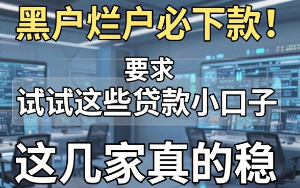 黑户烂户必下款!试试这些贷款小口子,这几家真的稳!