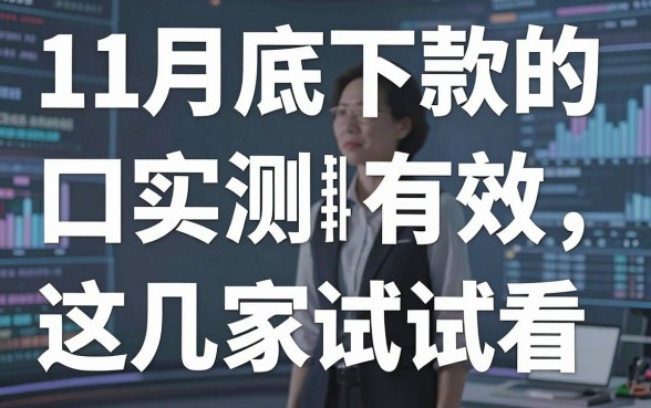 11月底下款的口子实测有效，这几家抓紧试试看！