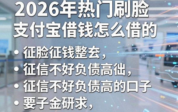 2026年热门刷脸支付宝借钱怎么借的，整合五个征信不好负债高的口子