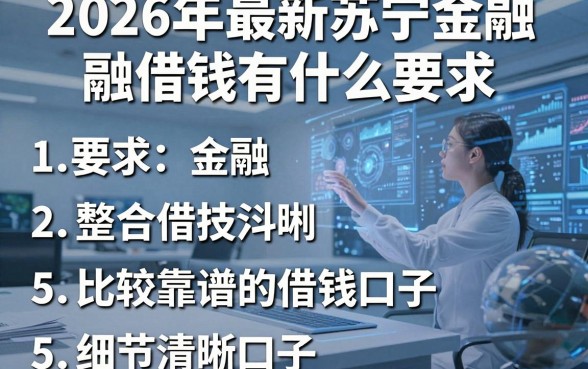 2026年最新苏宁金融借钱有什么要求，整合5个比较靠谱的借钱口子