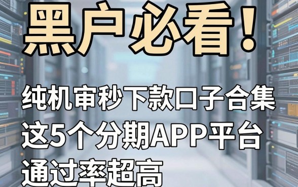 黑户必看!纯机审秒下款口子合集,这5个分期APP平台通过率超高